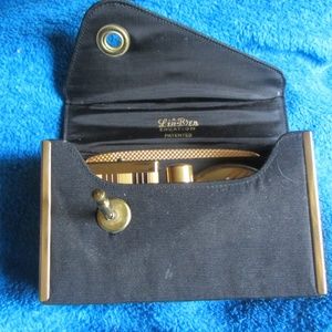 1940s LIN-BREN CREATION BLACK FAILLE MAKEUP CLUTCH